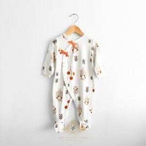 NWT Cute Baby Sleep N' Play Pajamas Romper Footed One-Piece Woodland Bear 9-12M